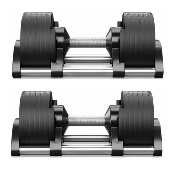 Coppia Manubri Pesi Palestra Casa Da 2 A 24 Kg - 12 Livelli Regolabili Set Con Base