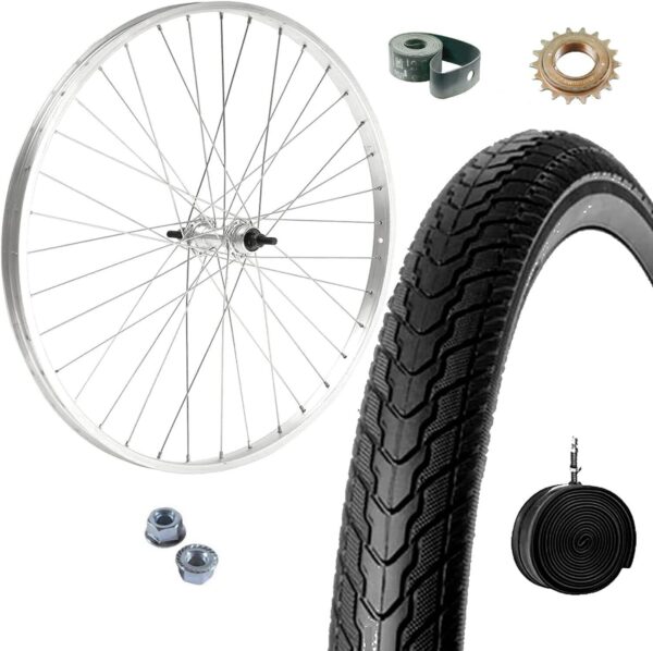 Ruota Completa Posteriore 1v + Pignone 18 Denti + Cop + Cam 26" X 1. 75 Bici City