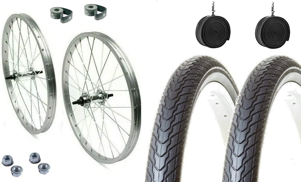 Coppia Ruote Bici Complete 26" X 1. 3/8 Cerchio + Copertone + Camera Bici
