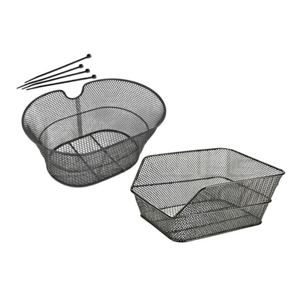 Cestino Posteriore+ Cestino Anteriore Nero Bici City Bike-Olanda-Mtb-Varie