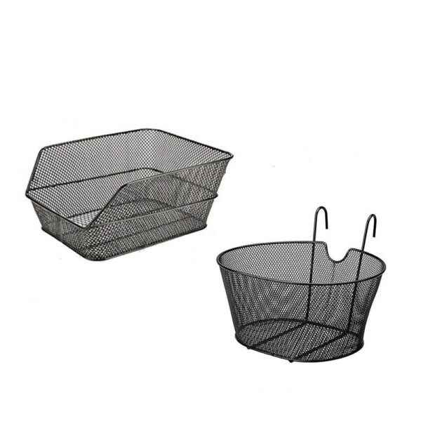 Cestino Anteriore Ovale Nero Attacco Manubrio+ Cestino Posteriore Portapacchi