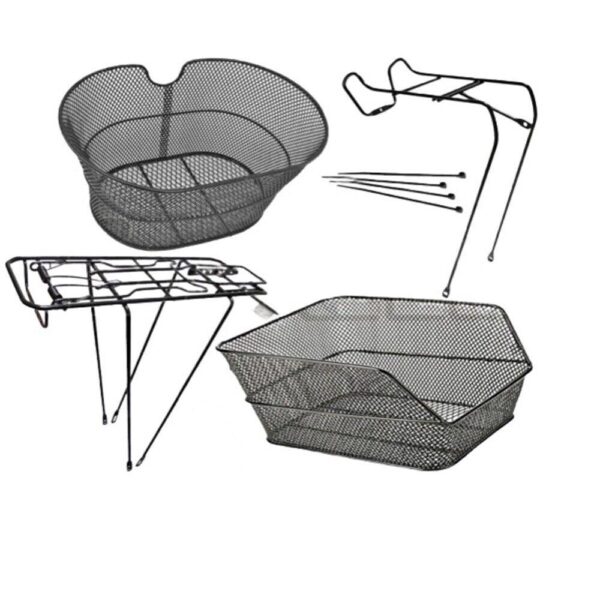 Cestino Posteriore + Cestino Anteriore + Portapacchi Anteriore E Posteriore Bici
