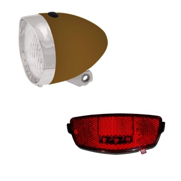 Kit Faro Fanale Anteriore+Fanale Luce Posteriore-Led- Bici Olanda