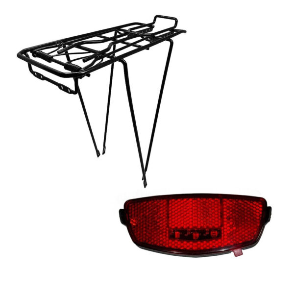 Portapacchi Posteriore+ Fanalino Luce Led- Bici Olanda-