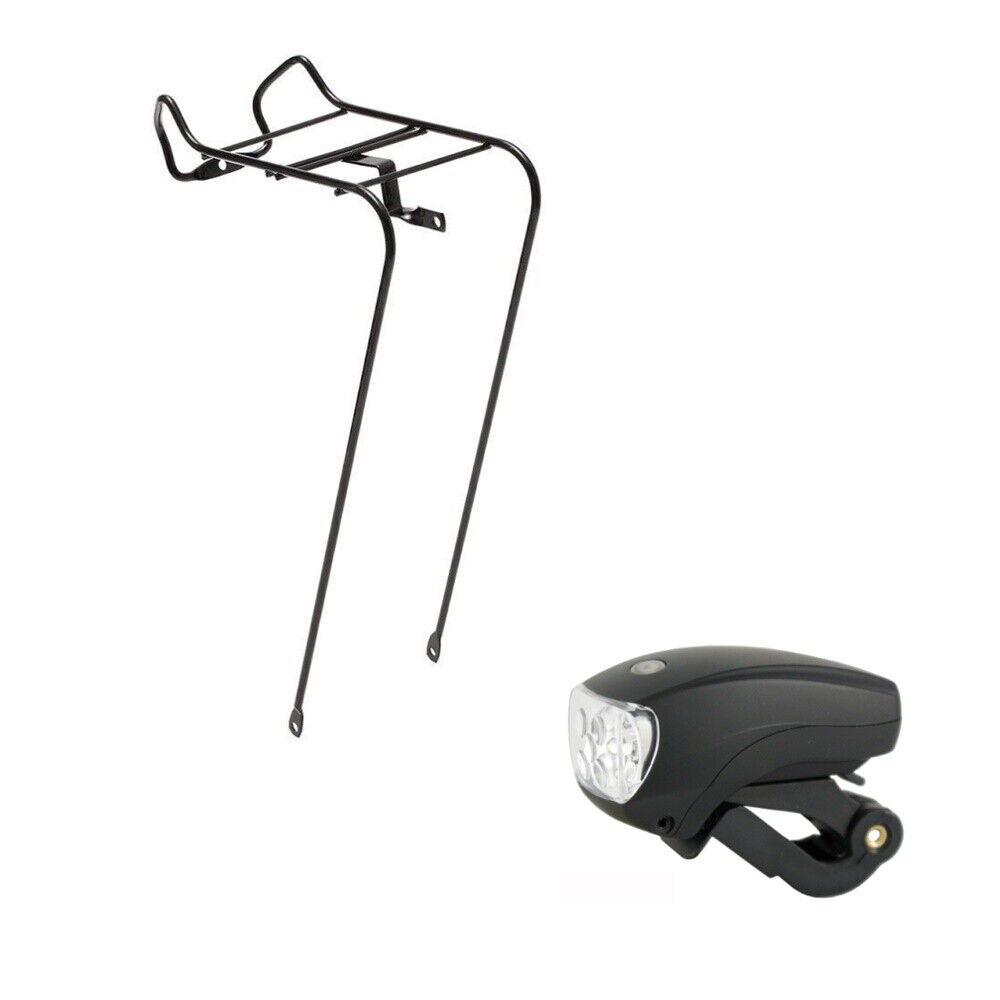 Kit Fanalino Luce Anteriore + Portapacchi Portacesto Anteriore 26-Bici Olanda-
