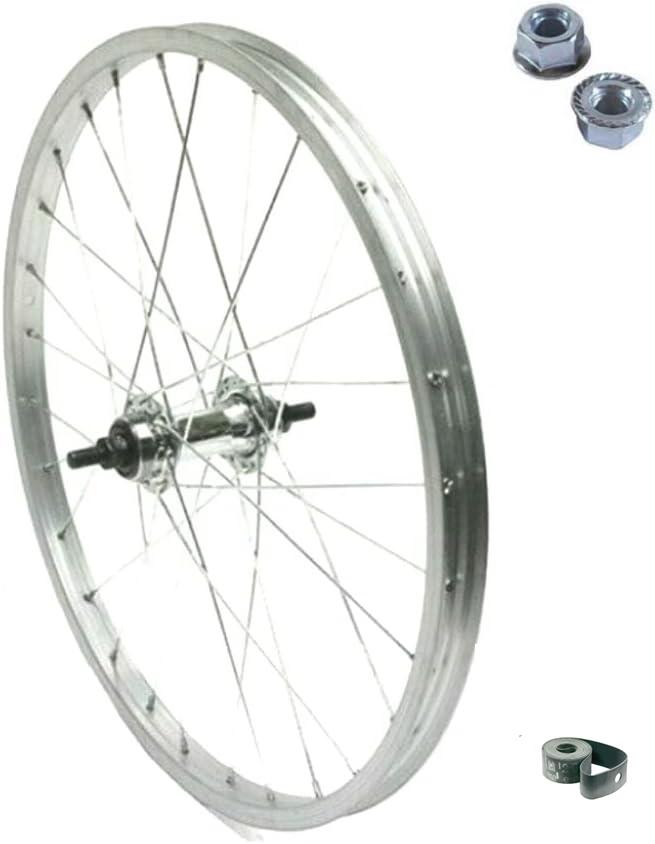 Cerchio Ruota Completo Posteriore 20" X 1.75 + Copertone Bianco Nero + Camera Bici City Bike - immagine 2