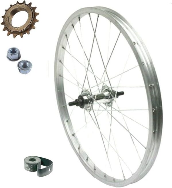 Ruota / Cerchio Posteriore 24 " X 1.75 Bici 1 Velocità + Pignone 18 Denti