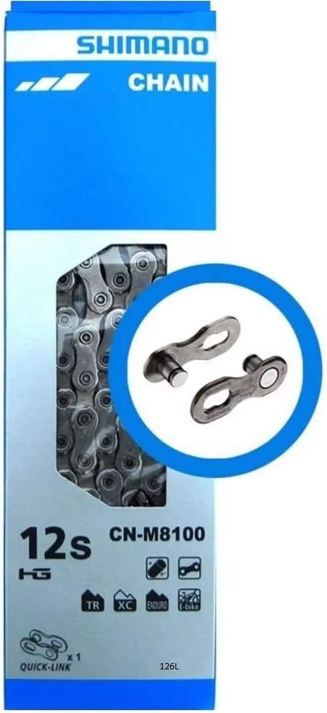 Catena Shimano 12v., Corsa Mtb, Cn M8100, 126link, Con Quick-Link