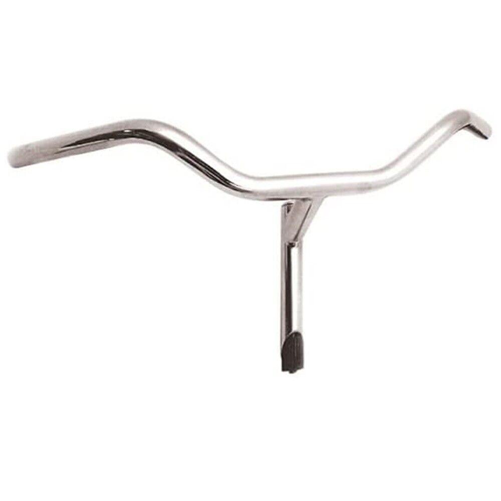 Manubrio In Acciaio + Coppia Di Manopole In Gomma Antiscivolo Nero - Bicicletta - immagine 2