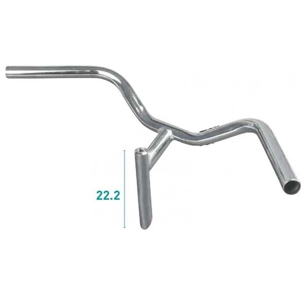 Manubrio In Acciaio + Coppia Di Manopole In Gomma Antiscivolo Nero - Bicicletta - immagine 6