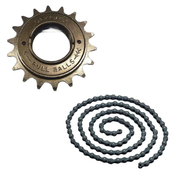 Catena 1 Velocita Senza Cambio 112 Maglie+Ruota Libera Pignone Rocchetto- Bici