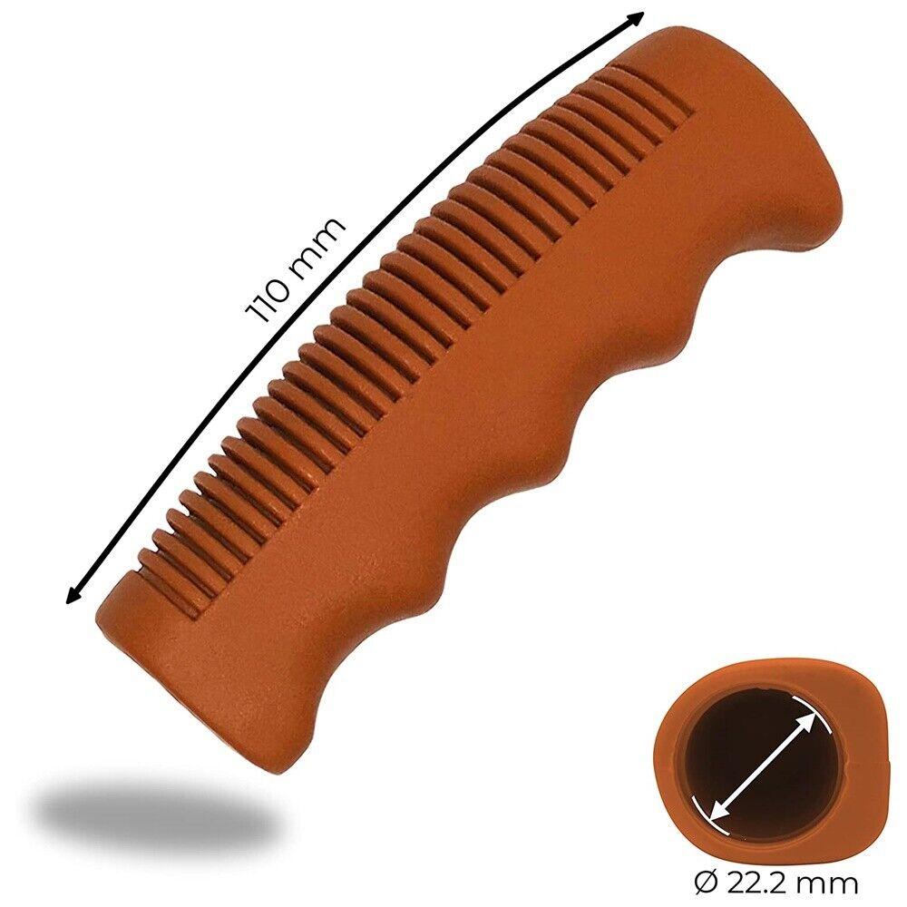 Manubrio Cromato In Acciaio+Coppia Leve Freno + Coppia Manopole Marrone- Bici - immagine 8