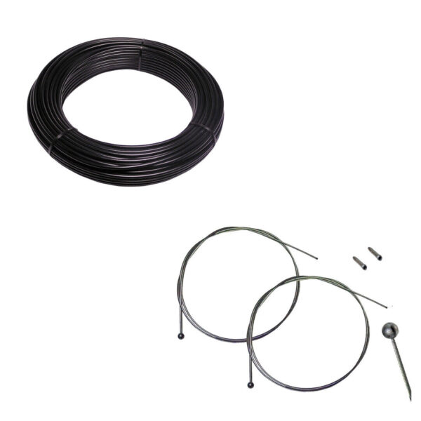 Guaina Nera 3 Metri 5mm + Filo/Cavo Freno Anteriore E Posteriore Per Biciletta