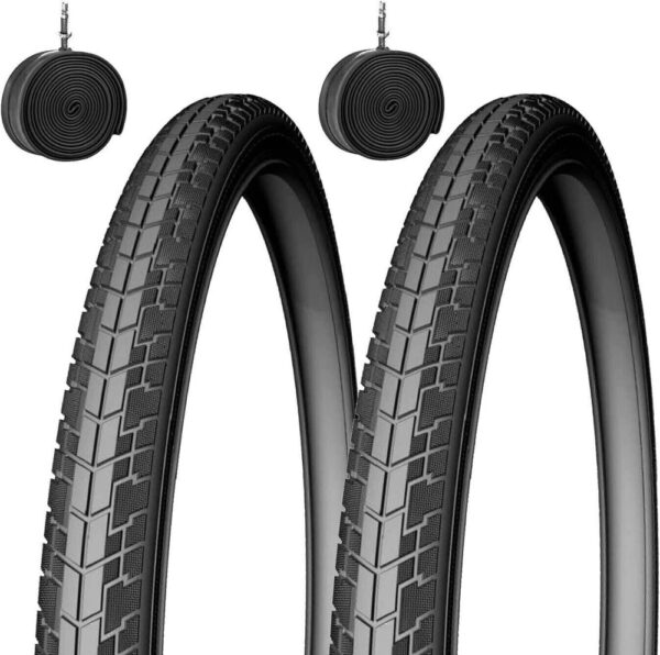 2 Copertoni 700x35c + 2 Camere D'Aria 1-3/8 X 1-5/8 Per Bici 28"