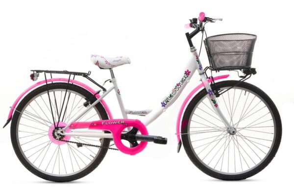 Bicicletta Donna Da Passeggio Fluo Monotubo Misura 26 Bici Da Città Con Cestino