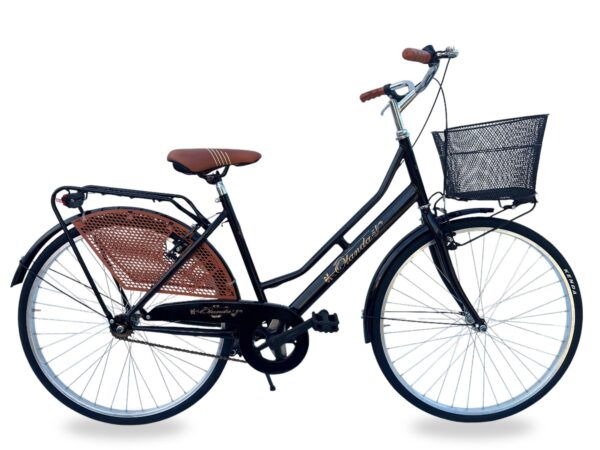 Bicicletta Donna Da Passeggio Misura 26 Bici Da Città Vintage Con Cestino Nera
