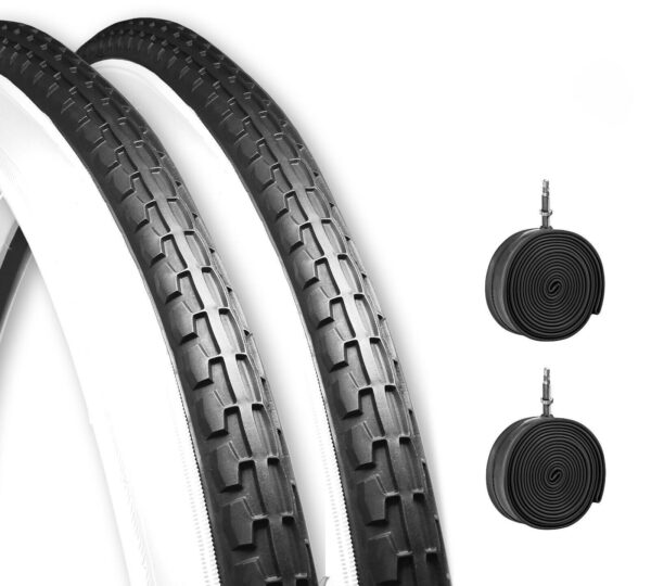 Coppia Copertone 24 X 1.75 + Camere Bianco/Nero Per Bici 24" - Bicicletta Bike
