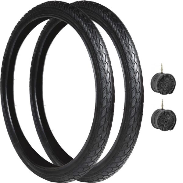 Coppia Copertone 24 X 1.75 + Camere Nero Per Bici 24" - Bicicletta Pneumatico
