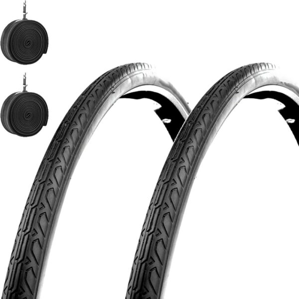 Coppia Copertone 700 X 28 C (28 5/8 1/8) + Camere Nero Per Bici 28" Bicicletta