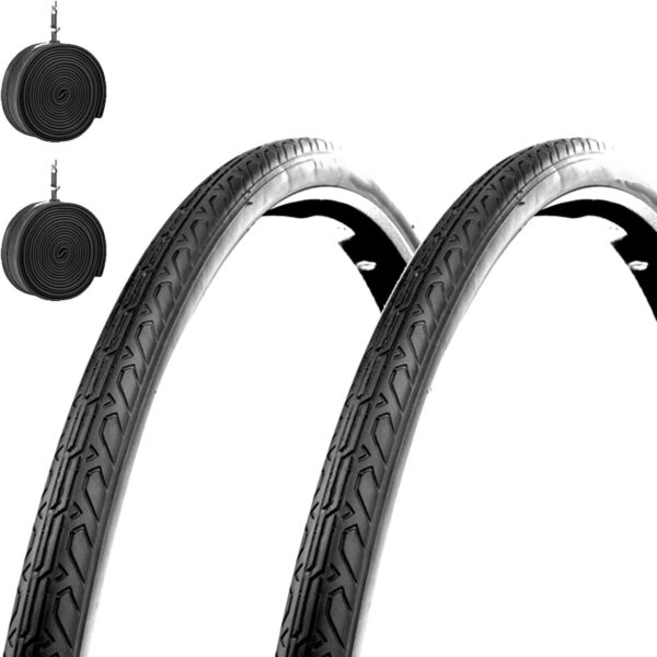 Coppia Copertone 700 X 28 C (28 5/8 1/8) + Camere Nero Per Bici 28" Bicicletta