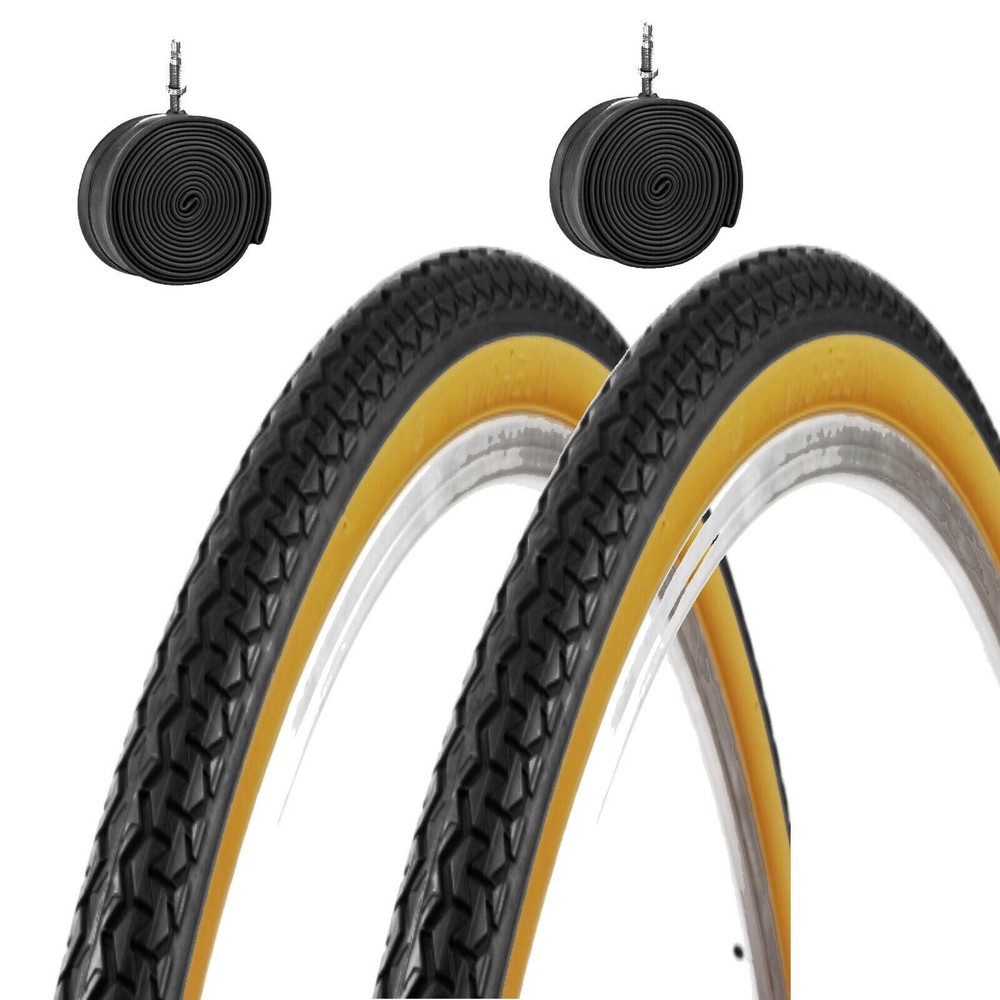 Coppia Copertone 26 X 1.3/8 + Camere Nero/Para Per Bici 26" Bicicletta Bike