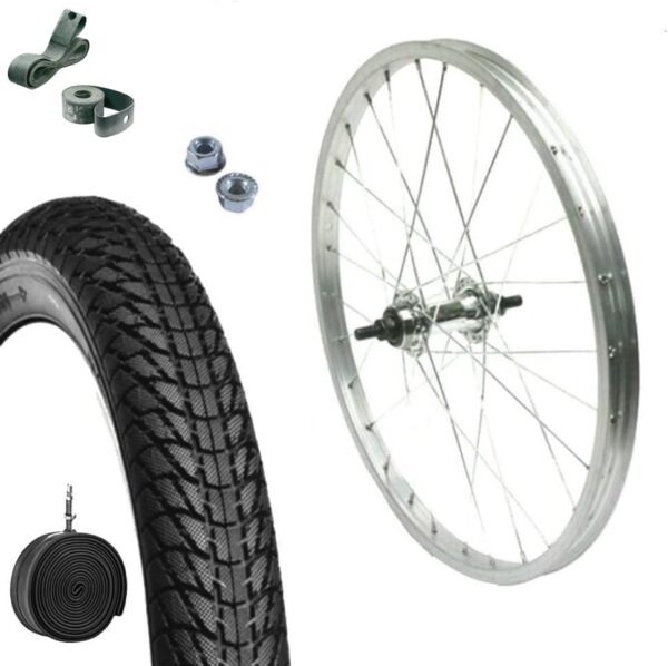 Cerchio Ruota Completo Posteriore 24" X 1.75 + Copertone + Camera Bici City Bike