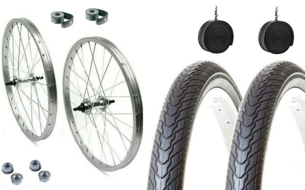 Cerchi Ruote Complete Anteriore +  Posteriore 24 X 1.75 + Copertoni + Camere Bici