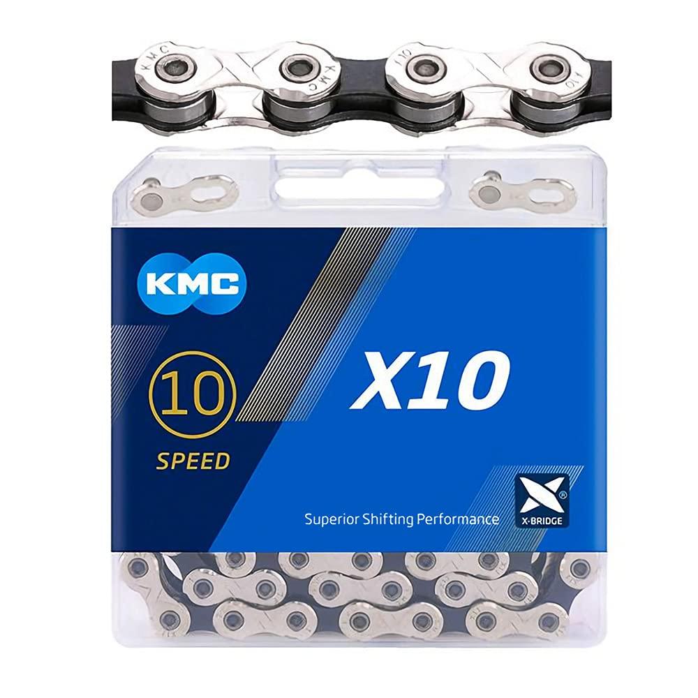 Catena Kmc X10 Bici Silver Black 116 Maglie Per Shimano Sram Campagnolo 10v - immagine 3