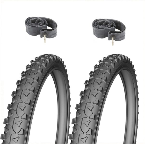 Coppia Copertoni 26 X 1.95 (50-559) + Camere D'Aria Per Bici Mtb Pneumatico