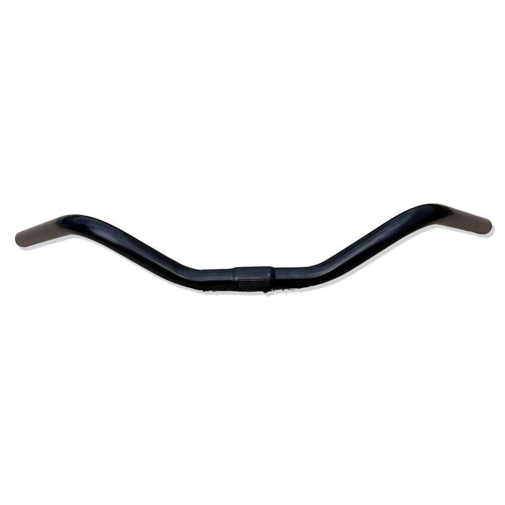 Manubrio Bici Acciaio Nero Bicicletta City Bike 600l + Coppia Manopole Bianco - immagine 11