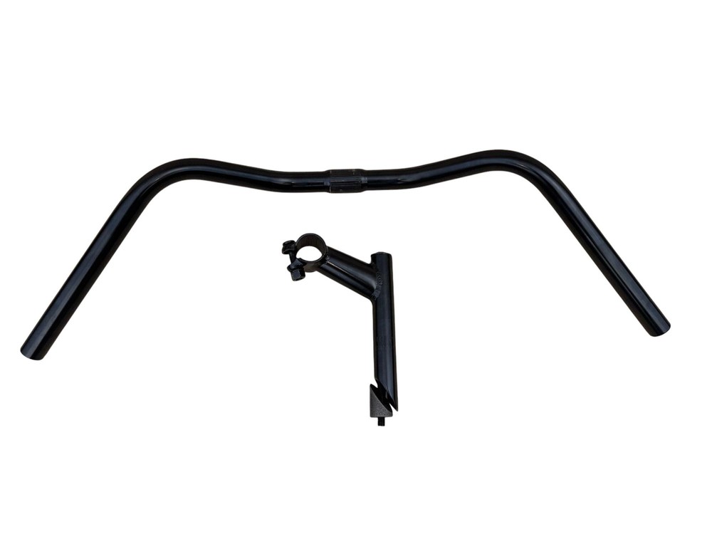 Manubrio Bici Acciaio Nero Bicicletta 600l City Bike + Coppia Manopole Nero - immagine 4