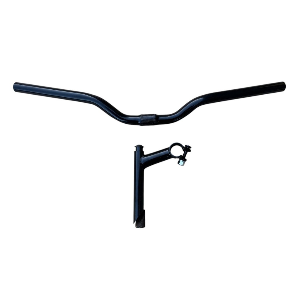 Manubrio Bici Acciaio Nero Attacco + Piega Bicicletta City Bike 585l City Bike - immagine 4