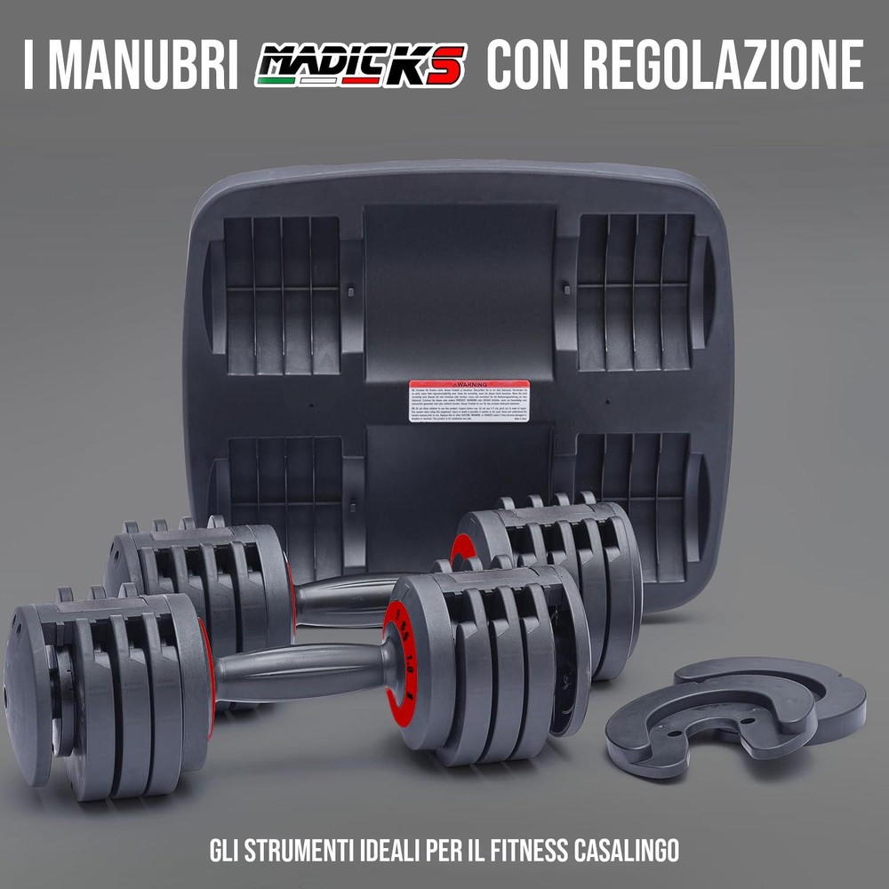 Coppia Manubri Pesi Palestra Casa Da 1.8 A 6.5 Kg - 5 Livelli Regolabili Set Con Base - immagine 5