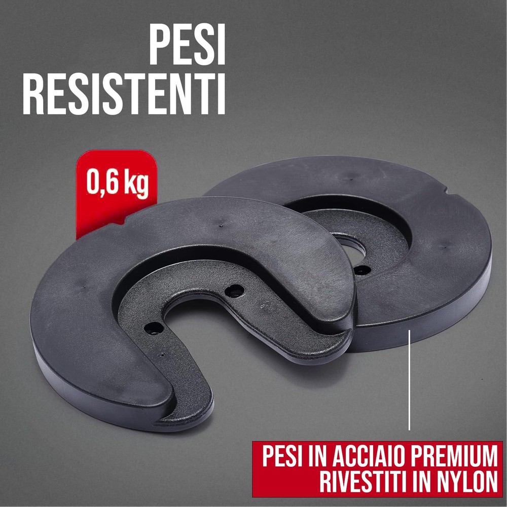 Coppia Manubri Pesi Palestra Casa Da 1.8 A 6.5 Kg - 5 Livelli Regolabili Set Con Base - immagine 6