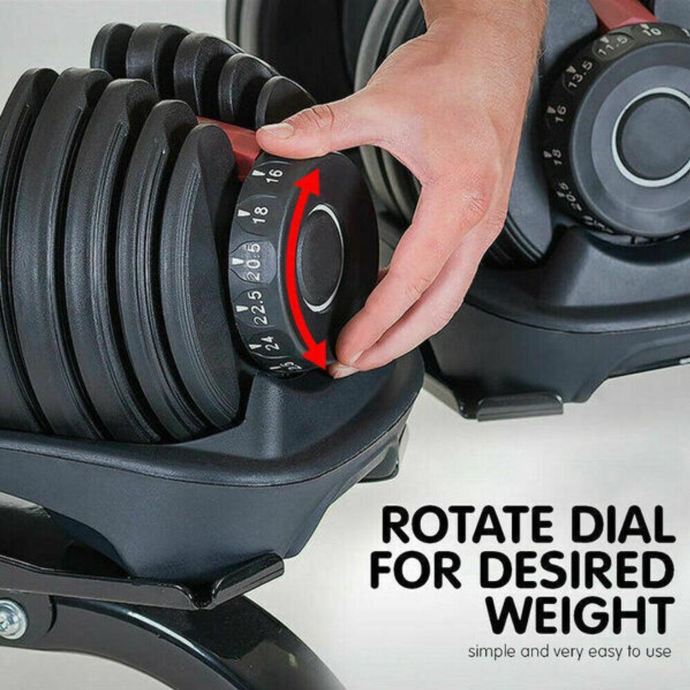 Manubrio Pesi Palestra Casa Da 2.5 A 24 Kg - 15 Livelli Regolabili Set Con Base - immagine 3