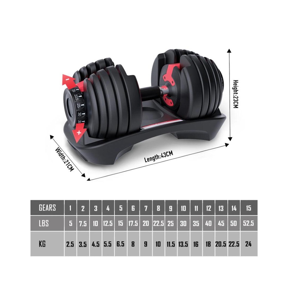 Manubrio Pesi Palestra Casa Da 2.5 A 24 Kg - 15 Livelli Regolabili Set Con Base - immagine 4