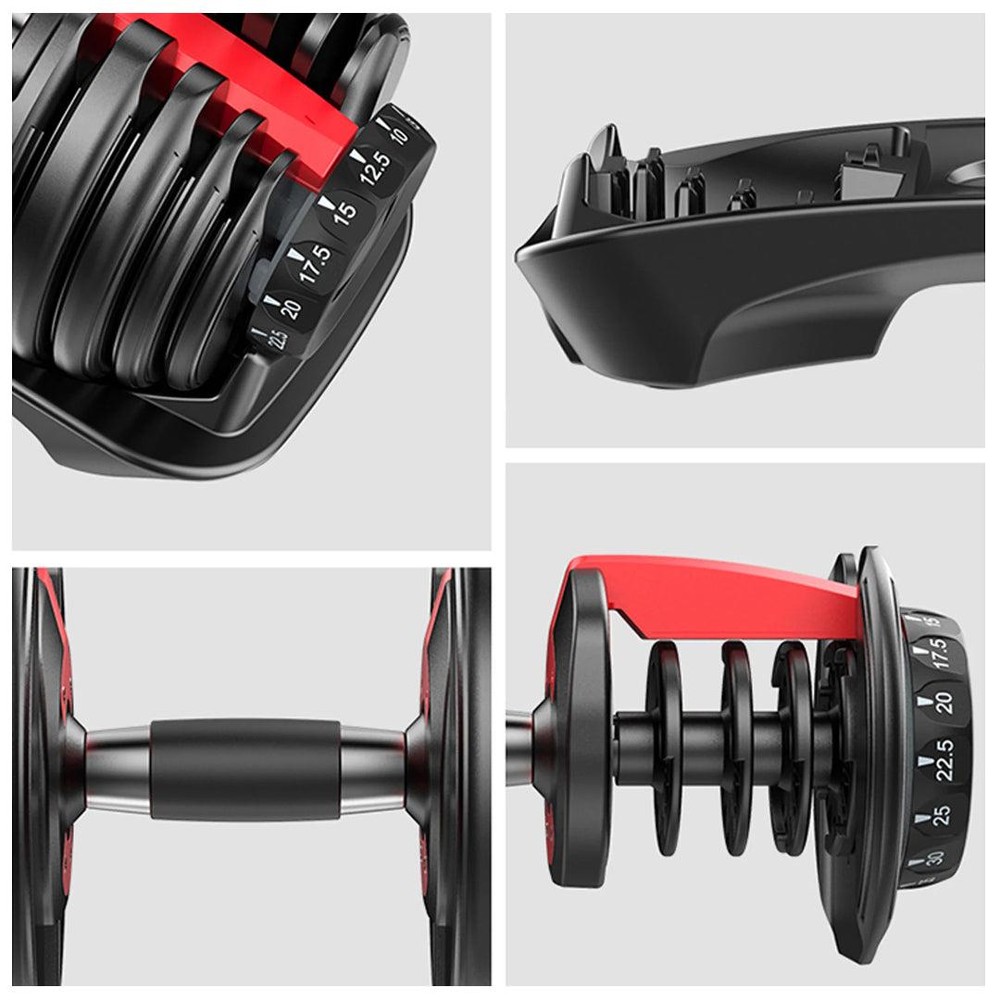 Manubrio Pesi Palestra Casa Da 2.5 A 24 Kg - 15 Livelli Regolabili Set Con Base - immagine 5