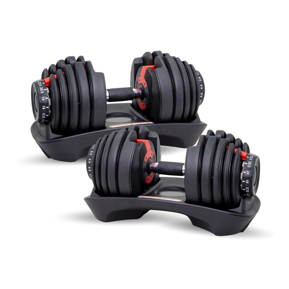 Coppia Manubri Pesi Palestra Casa Da 2.5 A 24 Kg - 15 Livelli Regolabili Set Con Base - immagine 2