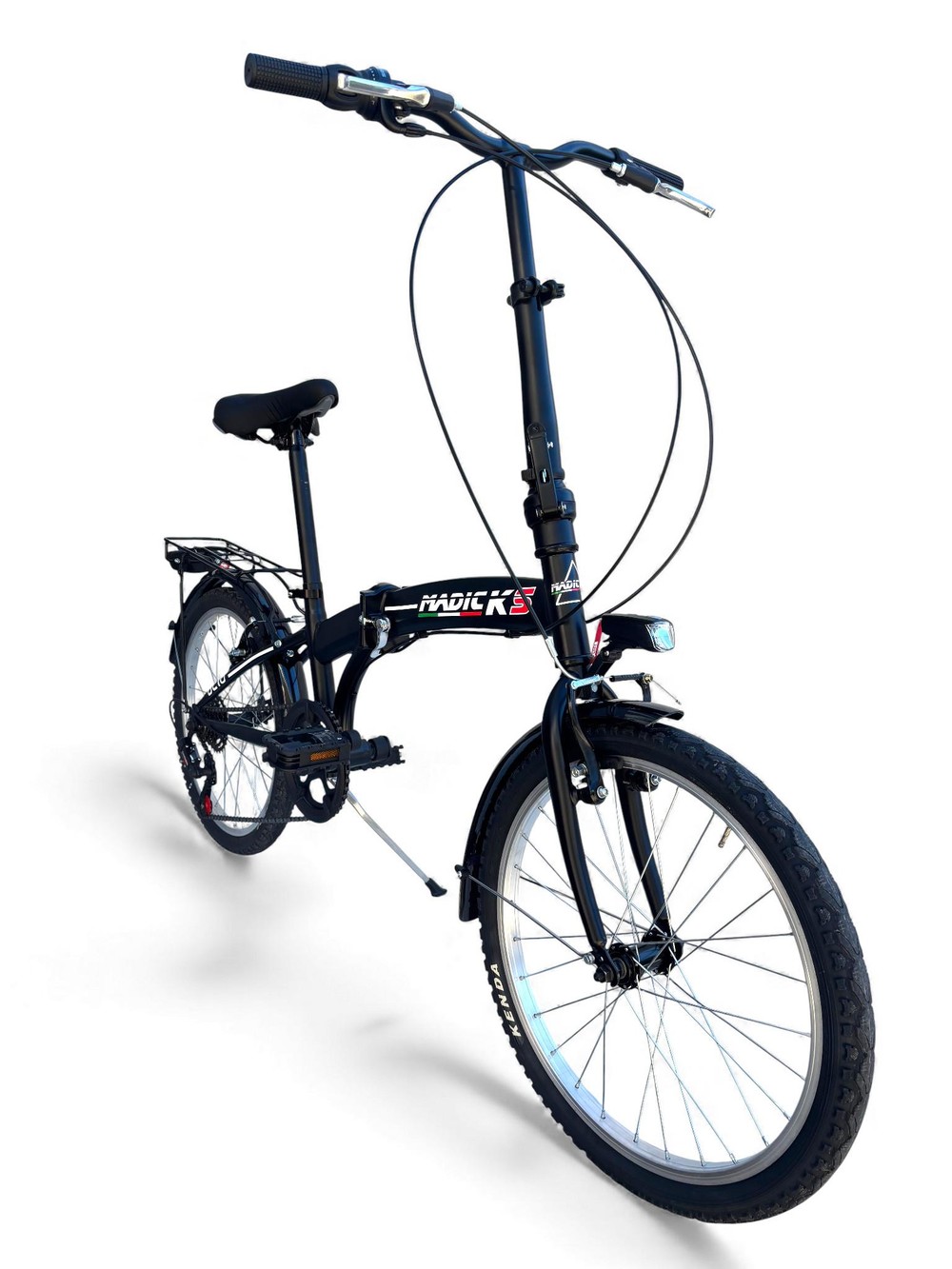 Bicicletta Pieghevole Madicks Folding 20" Nero Con Cambio 6v Unisex City Bike - immagine 6