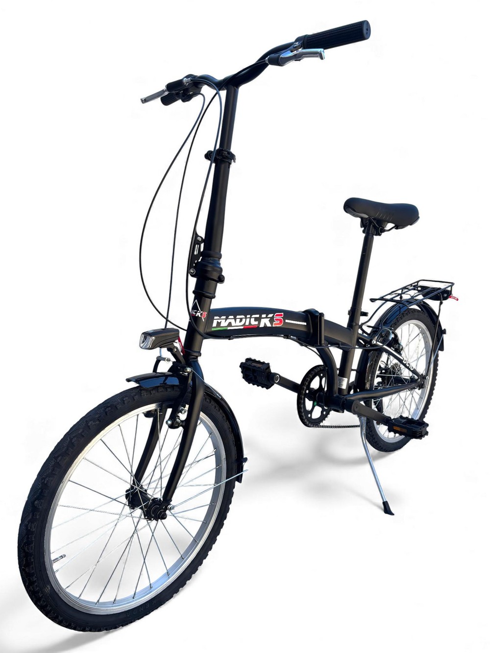 Bicicletta Pieghevole Madicks Folding 20" Nero Con Cambio 6v Unisex City Bike - immagine 9