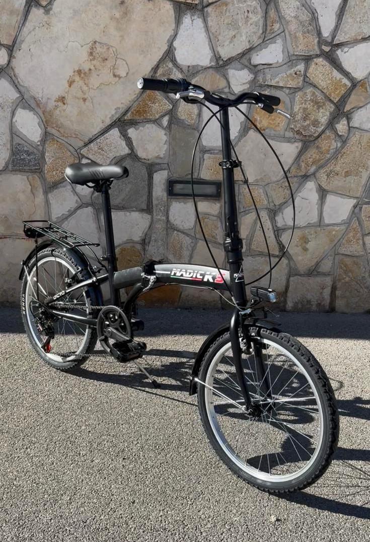 Bicicletta Pieghevole Madicks Folding 20" Nero Con Cambio 6v Unisex City Bike - immagine 7