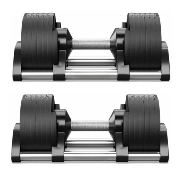 Coppia Manubri Pesi Palestra Casa Da 2 A 24 Kg - 12 Livelli Regolabili Set Con Base