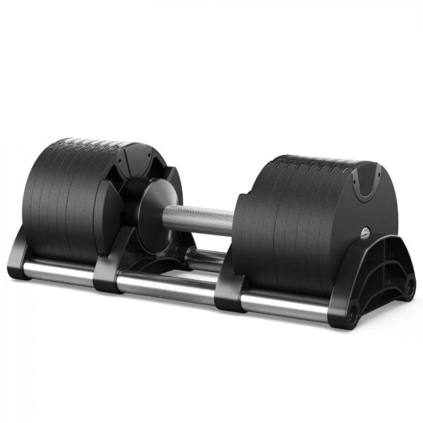 Manubrio Pesi Palestra Casa Da 2 A 32 Kg - 16 Livelli Regolabili Set Con Base