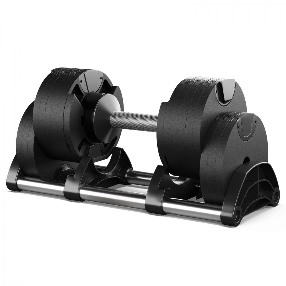 Manubrio Pesi Palestra Casa Da 2 A 32 Kg - 16 Livelli Regolabili Set Con Base - immagine 3