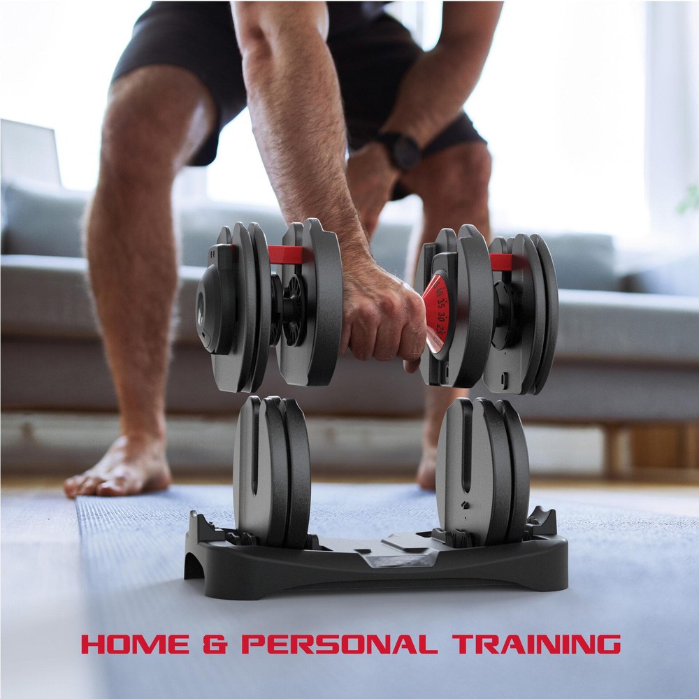 Coppia Manubri Pesi V2 Palestra Casa Da 2.5 A 24 Kg - 15 Livelli Regolabili Set Con Base - immagine 11