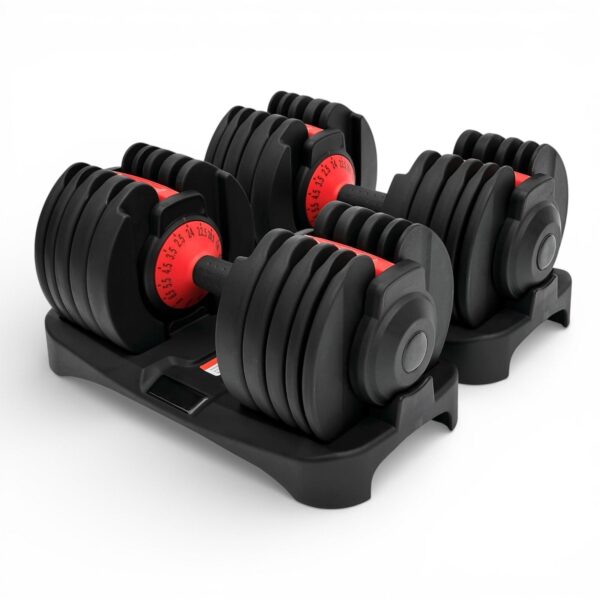 Coppia Manubri Pesi V2 Palestra Casa Da 2.5 A 24 Kg - 15 Livelli Regolabili Set Con Base