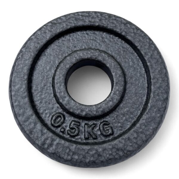 Disco Ghisa Nero 0,5 Kg Foro ø25mm Per Bilanciere Manubri Palestra Home Fitness