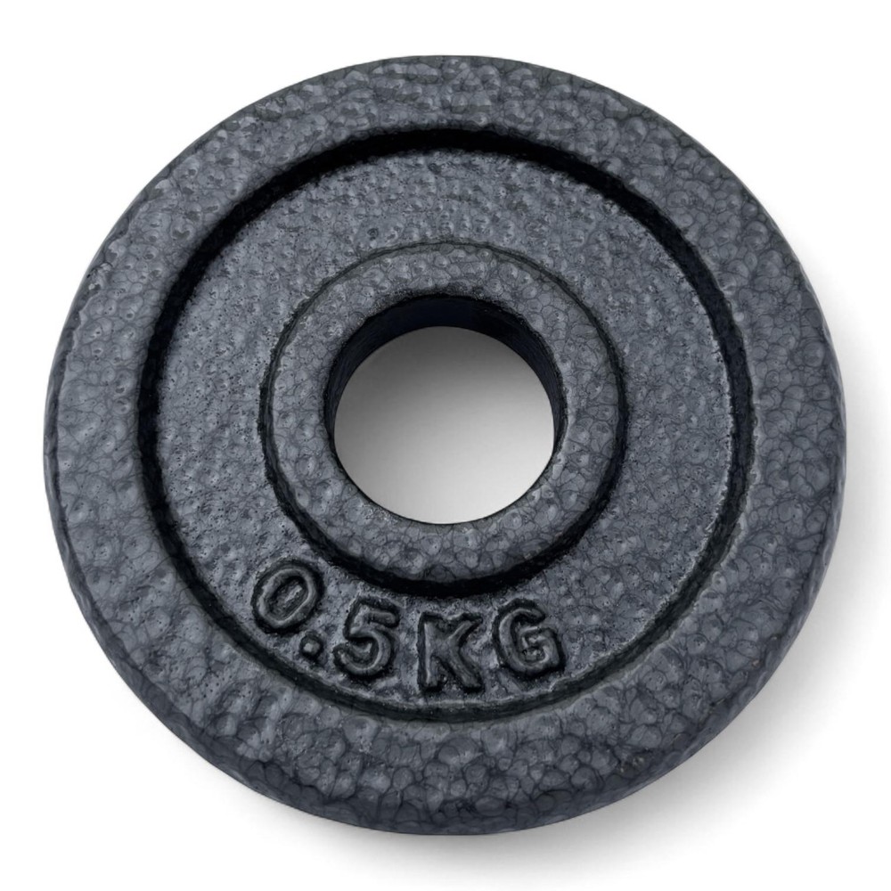 Disco Ghisa Nero 0,5 Kg Foro ø25mm Per Bilanciere Manubri Palestra Home Fitness