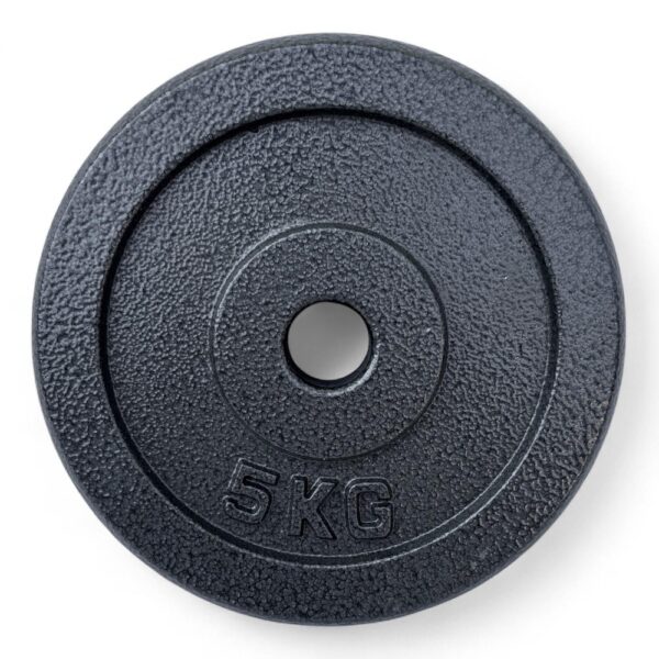 Disco Ghisa Nero 5 Kg Foro ø28mm Per Bilanciere Manubri Palestra Home Fitness
