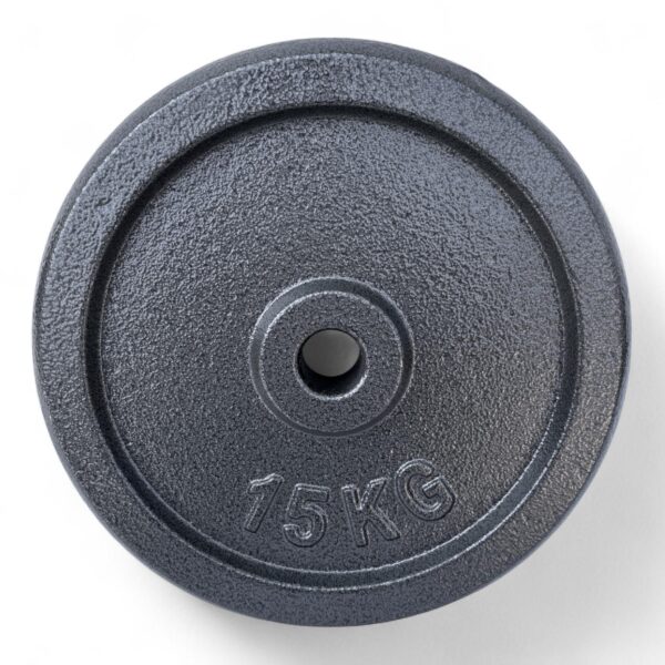 Disco Ghisa Nero 15 Kg Foro ø28mm Per Bilanciere Manubri Palestra Home Fitness